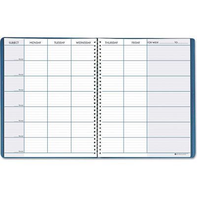 House of Doolittle™Teacher's Planner 50907, 11" x 8-1/2", Blue/White, 1 Each