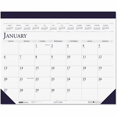House of Doolittle™ Two-Color Refillable Monthly Desk Pad Calendar, 22 x 18, 2021