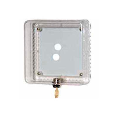 Honeywell Medium Thermostat Guard W/ Beige Painted Steel Cover Opaque Ring Base Wallplate TG511D1004