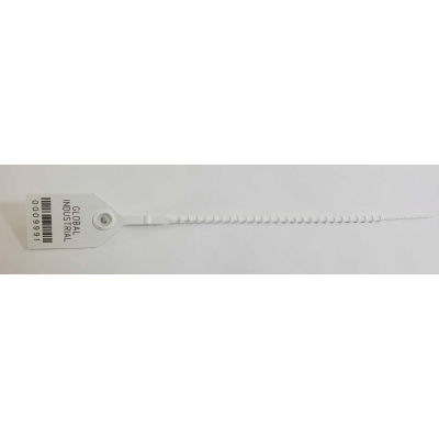Global Industrial Variable Length Plastic 9" Seal, White, 100/Pack