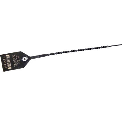 Global Industrial Variable Length Plastic 9" Seal, Black, 100/Pack