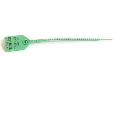 Global Industrial Variable Length Plastic 9" Seal, Pastel Green, 100/Pack