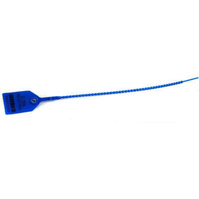 Global Industrial Variable Length, Plastic 12" Seal, Med Blue, 100/Pack