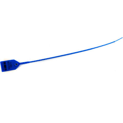 Global Industrial Variable Length, Plastic 15" Seal, Med Blue, 100/Pack