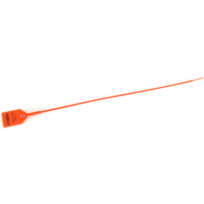 Global Industrial Variable Length, Plastic 18" Seal, Orange, 100/Pack