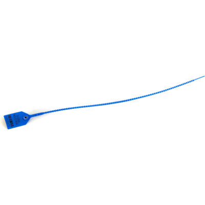 Global Industrial Variable Length, Plastic 18" Seal, Med Blue, 100/Pack