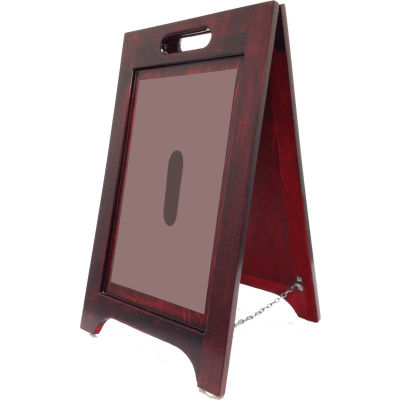 Wooden Clear Plate Floor Sign - Walnut Finish - Acrylic Plate - Pkg Qty 2