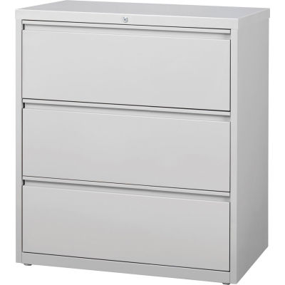 Hirsh Industries® HL10000 Series® Lateral File 36" Wide 3-Drawer - Light Gray