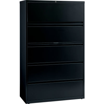 Hirsh Industries® HL10000 Series® Lateral File 42" Wide 5-Drawer - Black