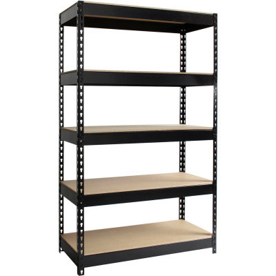 Hirsh Industries® Riveted Steel Boltless Shelving Unit, 36"W x 16"D x 60"H,5-Shelf, 3800lbs Cap