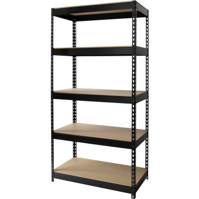 Hirsh Industries® Riveted Steel Boltless Shelving Unit, 36"W x 18"D x 72"H,5-Shelf, 3800lbs Cap