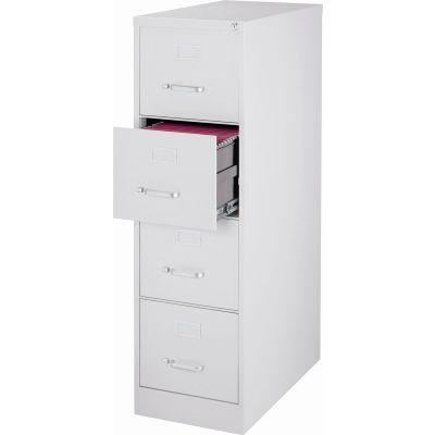 Hirsh Industries® 25" Deep Vertical File Cabinet 4-Drawer Letter Size - Light Gray