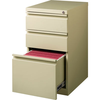 Hirsh Industries® 20" Deep Box/Box/File Mobile Pedestal - Putty