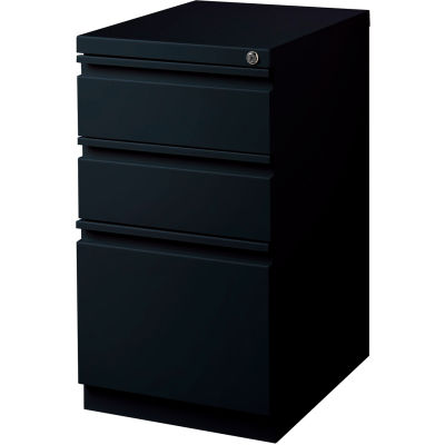 Hirsh Industries® 20" Deep Box/Box/File Mobile Pedestal - Black