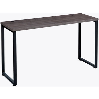 Interion® Open Plan Standing Height Desk - 60"W x 24"D x 40"H - Charcoal Top with Black Legs