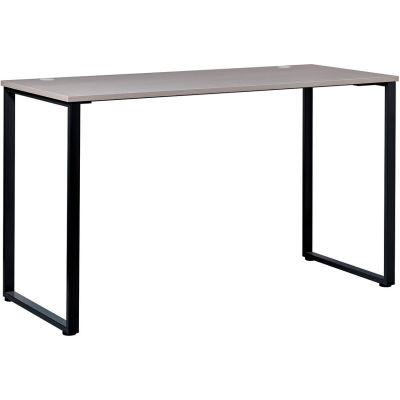 Interion® Open Plan Standing Height Desk - 60"W x 30"D x 40"H - Gray Top with Black Legs