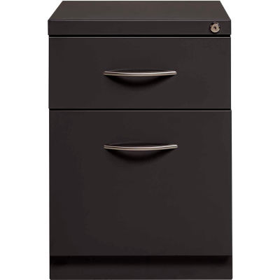 Interion® 2 Drawer Box/File Pedestal - 21-3/4"H - Charcoal