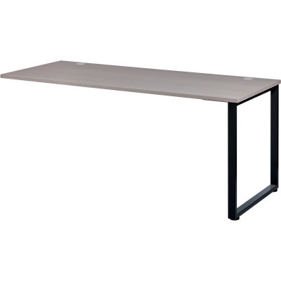 Interion® Open Plan Return Desk - 48"W x 24"D x 29"H - Gray Top with Black Legs
