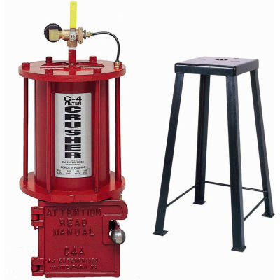 BJE C4 Pneumatic Automobile Oil Filter Crusher w/7590 Crusher Stand - 8203
