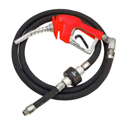 Husky XS Pressure Activated Unleaded Nozzle w/Waffle Splash Guard, 9'8" Wirebraid Whip Hose-10548-02