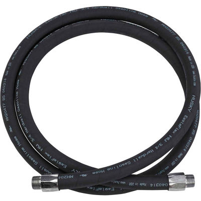 Husky 3/4"M NPTF x 9-1/2' EagleFlex Black Hardwall Gas Hose w/Permanent Couplings - CP12HW09.5