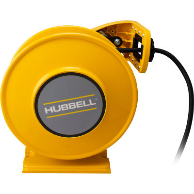 Hubbell GCC12370-SR Industrial Duty Cord Reel with Single Outlet, 15A, 12/3C x 70',