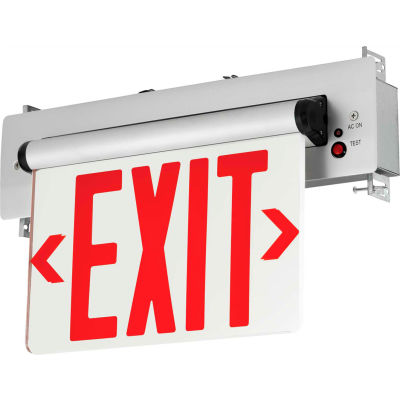 Hubbell CELR1RNE LED Edge-Lit Exit, Single-Face, Red Letters, Recessed Mount, w/ Battery Back-up