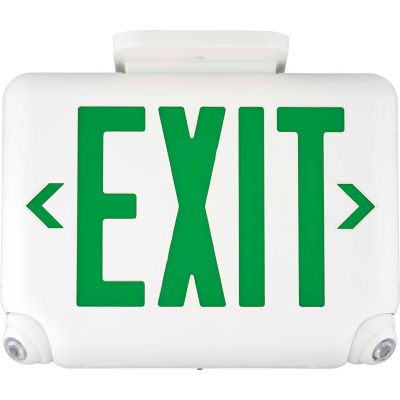 Hubbell EVCUGW Compact LED Combo Unit, White w/ Green Letters