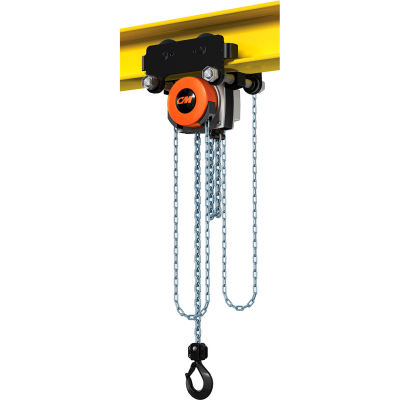 CM Hurricane 360° Hoist & Trolley Combo Geared 2 Ton Capacity, 15' LIft