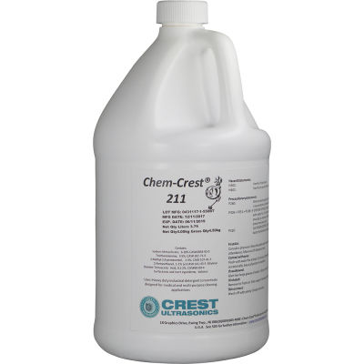Chem Crest 211 Non-Caustic Medical Wash Solution - 4 x 1 Gallon Bottle - Crest Ultrasonic 700211C