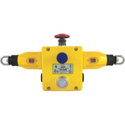 IDEM 141002B GLHD Rope Pull Switch W/E Stops/LED, 4NC 2NO, 110/120v, 1/2NPT, Die Cast