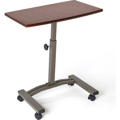 Seville Classics Height Adjustable Mobile Laptop Desk Cart, Walnut