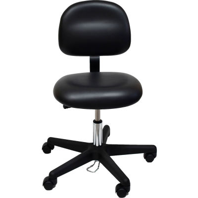 ESD-Safe Vinyl Chair with Nylon Base with Drag Chain Black