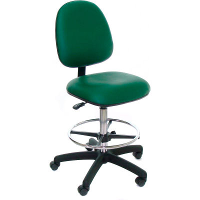 Heavy Duty Stool - Vinyl - Mid Back - Nylon Base - Blue