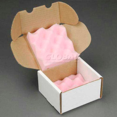 Anti Static Foam Shippers, 5"W x 5"L x 3"D, White - Pkg Qty 24