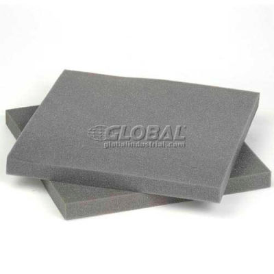 Reusable Soft Foam Pads, 12"W x 12"L x 1" Thick, Charcoal - Pkg Qty 48