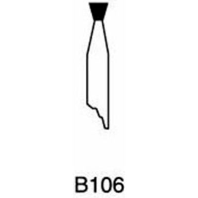 Grier Abrasives Mounted Point B106, 1/8" x 1/8" - 1/8x1-1/2 Shank, 120, Blue - Pkg Qty 100