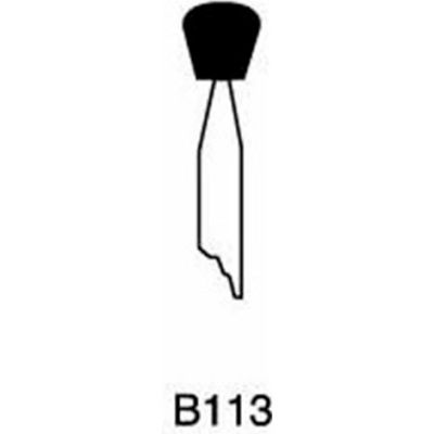 Grier Abrasives Mounted Point B113, 1/4" x 1/4" - 1/8x1-1/2 Shank, 100, Pink - Pkg Qty 100