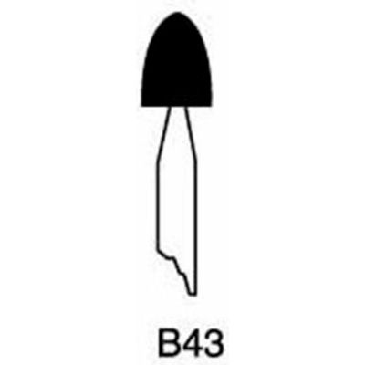 Grier Abrasives Mounted Point B43, 1/4" x 5/16" - 1/8x1-1/2 Shank, 80, Red - Pkg Qty 100