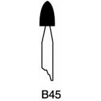 Grier Abrasives Mounted Point B45, 3/16" x 5/16" - 1/8x1-1/2 Shank, 120, Pink - Pkg Qty 100