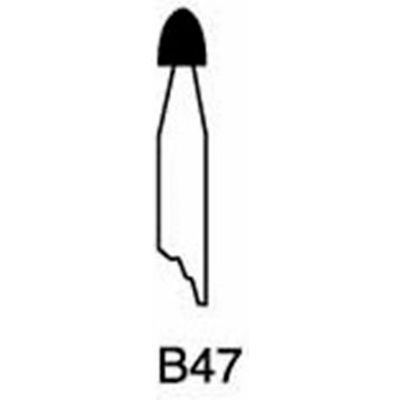 Grier Abrasives Mounted Point B47, 1/8" x 3/16" - 1/8x1-1/2 Shank, 120, Pink - Pkg Qty 100