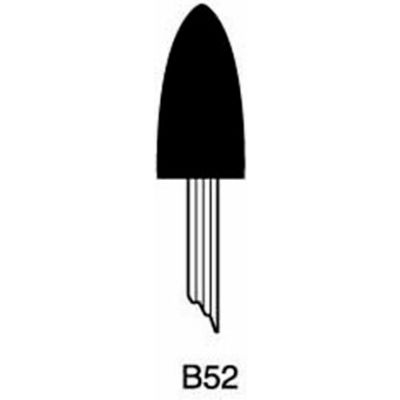 Grier Abrasives Mounted Point B52, 3/8" x 3/4" - 1/8x1-1/2 Shank, 80, Pink - Pkg Qty 100
