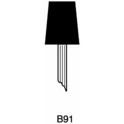 Grier Abrasives Mounted Point B91, 1/2" x 5/8" - 1/8x1-1/2 Shank, 80, Pink - Pkg Qty 100