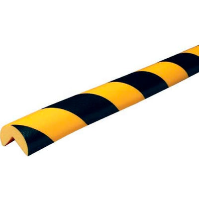 Knuffi 90-Degree Corner Bumper Guard, Type A, 196-3/4"L x 1-9/16"W, Black & Yellow, 60-6700