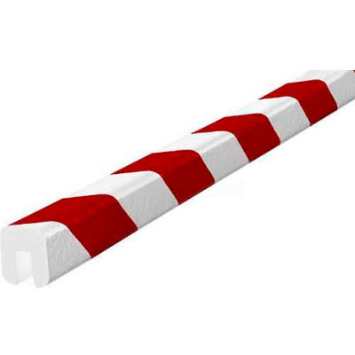 Knuffi Shelf Bumper Guard, Type G, 196-3/4"L x 1-1/16"W x 1-1/4"H, Red & White, 60-6760-2
