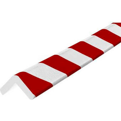 Knuffi Corner Bumper Guard, Type H, 196-3/4"L x 1-7/8"W x 1-7/8"H, Red & White, 60-6770-2