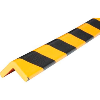 Knuffi Corner Bumper Guard, Type H, 196-3/4"L x 1-7/8"W x 1-7/8"H, Black & Yellow, 60-6770