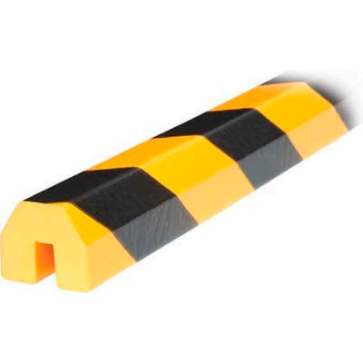 Knuffi Shelf Bumper Guard, Type BB, 196-3/4"L x 1-1/2"W x 1-1/2"H, Black & Yellow, 60-6820