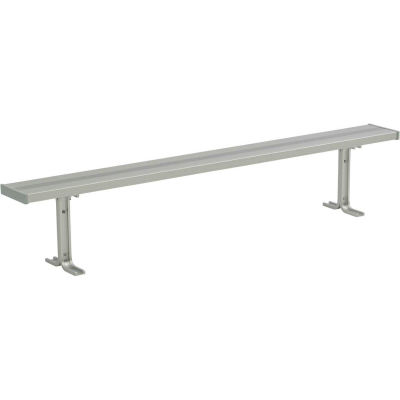 8' Aluminum Park Bench, Backless, Surface Mount