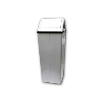 White® Mipro® Swing Top Receptacle - 21 Gallon, White, 1141-1
